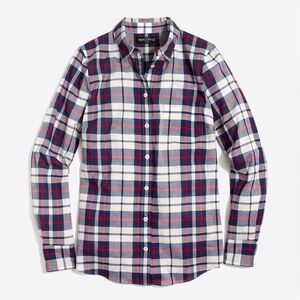 J. Crew Mercantile Plaid Shirt in Bright Red, White, and Blue